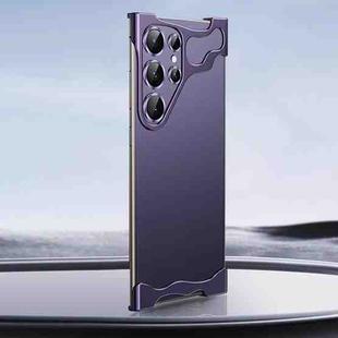 For Samsung Galaxy S25 Ultra 5G Frameless Metal Corner Pad Phone Case with Lens Film(Purple)