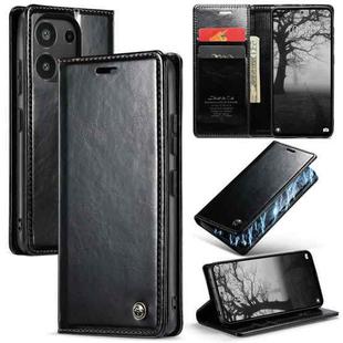 For Xiaomi Redmi Note 13 4G CaseMe 003 Crazy Horse Texture Flip Leather Phone Case(Black)