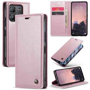 For Xiaomi Redmi Note 13 5G CaseMe 003 Crazy Horse Texture Flip Leather Phone Case(Pink)