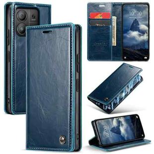 For Xiaomi Redmi Note 13 Pro 5G CaseMe 003 Crazy Horse Texture Flip Leather Phone Case(Blue Green)