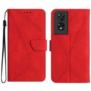 For TCL 505 Stitching Embossed Leather Phone Case(Red)