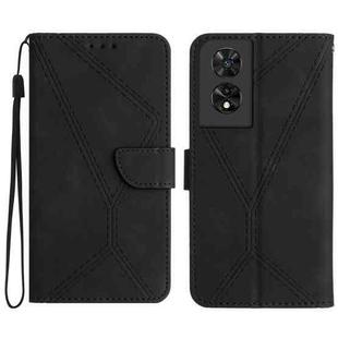For TCL 505 Stitching Embossed Leather Phone Case(Black)