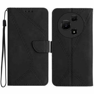 For TCL 60 SE / 605 Stitching Embossed Leather Phone Case(Black)