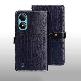 For ZTE Blade A33S idewei Crocodile Texture Leather Phone Case(Dark Blue)