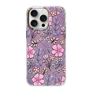 For iPhone 15 Pro Max Cooling Flash Feather TPU + PC Phone Case(Flowery Field)