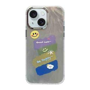 For iPhone 15 Cooling Flash Feather TPU + PC Phone Case(Little Smile)