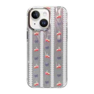 For iPhone 14 Cooling Flash Feather TPU + PC Phone Case(Cherry)