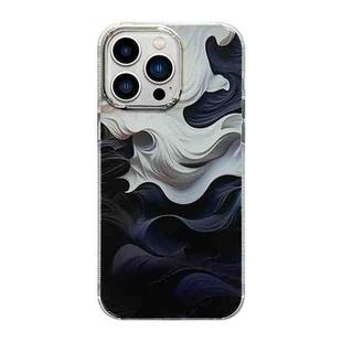 For iPhone 13 Pro Max Cooling Flash Feather TPU + PC Phone Case(Wave Ink)