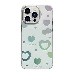 For iPhone 13 Pro Cooling Flash Feather TPU + PC Phone Case(Love Heart)