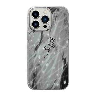 For iPhone 13 Pro Cooling Flash Feather TPU + PC Phone Case(Brief Rose)