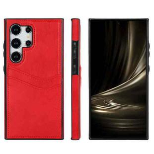 For Samsung Galaxy S24 Ultra 5G Litchi Leather Skin Card Slots Phone Case(Red)