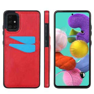 For Samsung Galaxy A51 4G Litchi Leather Skin Card Slots Phone Case(Red)