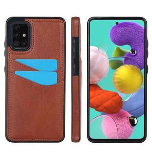 For Samsung Galaxy A51 4G Litchi Leather Skin Card Slots Phone Case(Brown)