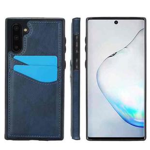 For Samsung Galaxy Note10 Litchi Leather Skin Card Slots Phone Case(Blue)