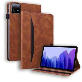 For Xiaomi Pad 6S Pro Splicing Shockproof Leather Tablet Case(Brown)