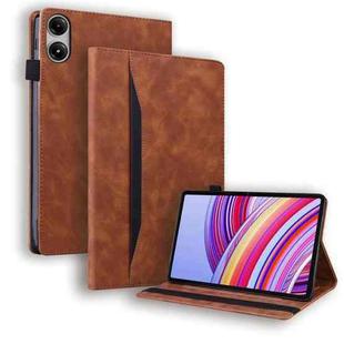 For Xiaomi Redmi Pad SE 11 2025 Splicing Shockproof Leather Tablet Case(Brown)