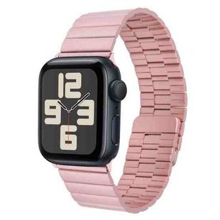 For Apple Watch SE 2023 44mm Bamboo Stainless Steel Magnetic Watch Band(Pink)