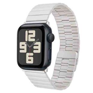 For Apple Watch SE 2023 40mm Bamboo Stainless Steel Magnetic Watch Band(Starlight)