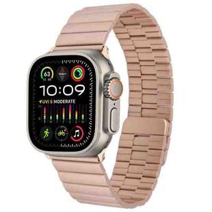 For Apple Watch Ultra 2 49mm Bamboo Stainless Steel Magnetic Watch Band(Rose Gold)