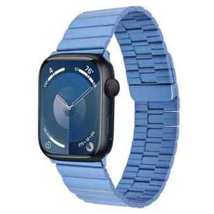 For Apple Watch Series 9 45mm Bamboo Stainless Steel Magnetic Watch Band(Blue)