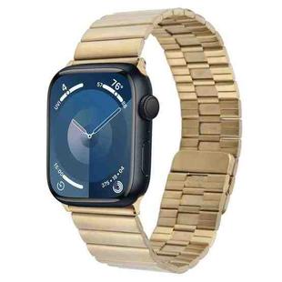 For Apple Watch Series 9 41mm Bamboo Stainless Steel Magnetic Watch Band(Gold)