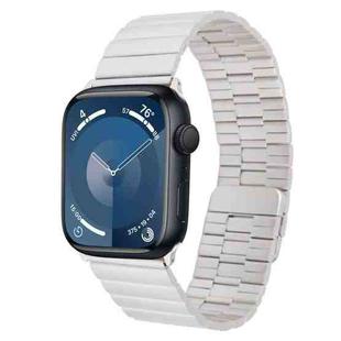 For Apple Watch Series 9 41mm Bamboo Stainless Steel Magnetic Watch Band(Starlight)