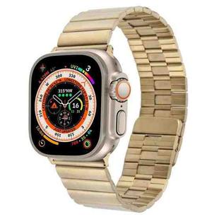 For Apple Watch Ultra 49mm Bamboo Stainless Steel Magnetic Watch Band(Gold)