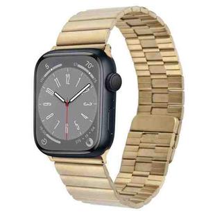 For Apple Watch Series 8 45mm Bamboo Stainless Steel Magnetic Watch Band(Gold)