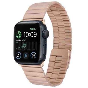For Apple Watch SE 2022 40mm Bamboo Stainless Steel Magnetic Watch Band(Rose Gold)