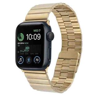 For Apple Watch SE 2022 44mm Bamboo Stainless Steel Magnetic Watch Band(Gold)