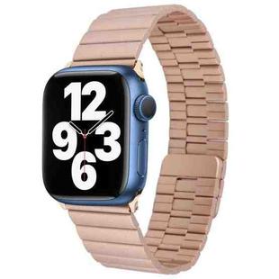 For Apple Watch Series 7 41mm Bamboo Stainless Steel Magnetic Watch Band(Rose Gold)