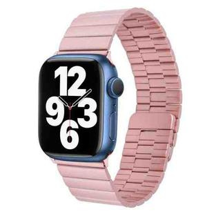 For Apple Watch Series 7 45mm Bamboo Stainless Steel Magnetic Watch Band(Pink)