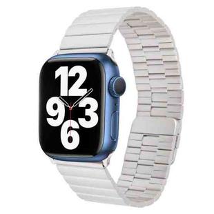 For Apple Watch Series 7 45mm Bamboo Stainless Steel Magnetic Watch Band(Starlight)