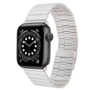 For Apple Watch Series 6 40mm Bamboo Stainless Steel Magnetic Watch Band(Starlight)