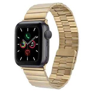 For Apple Watch Series 5 40mm Bamboo Stainless Steel Magnetic Watch Band(Gold)