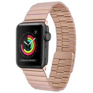 For Apple Watch 42mm Bamboo Stainless Steel Magnetic Watch Band(Rose Gold)