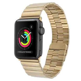 For Apple Watch 42mm Bamboo Stainless Steel Magnetic Watch Band(Gold)