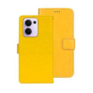 For OPPO Reno13 F 5G idewei Crazy Horse Texture Leather Phone Case(Yellow)