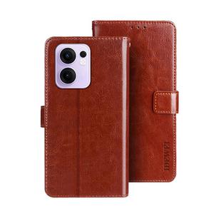 For OPPO Reno13 F 5G idewei Crazy Horse Texture Leather Phone Case(Brown)