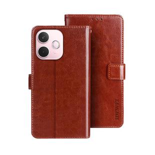 For OPPO A5 Pro 5G Global idewei Crazy Horse Texture Leather Phone Case(Brown)