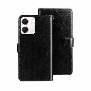 For OPPO A5x idewei Crazy Horse Texture Leather Phone Case(Black)