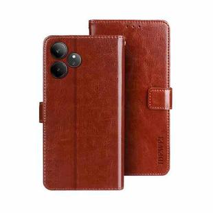 For Realme GT 6 5G Taiwan, China idewei Crazy Horse Texture Leather Phone Case(Brown)