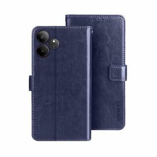 For Realme GT 6 5G Taiwan, China idewei Crazy Horse Texture Leather Phone Case(Blue)