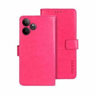 For Realme GT 6 5G Taiwan, China idewei Crazy Horse Texture Leather Phone Case(Rose Red)