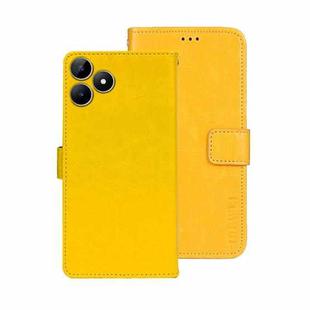 For Realme Note 50 idewei Crazy Horse Texture Leather Phone Case(Yellow)