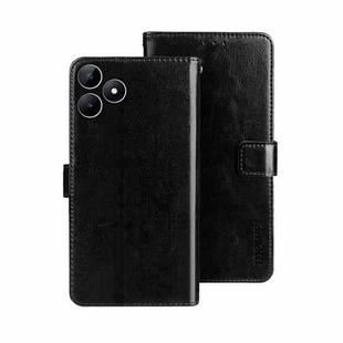 For Realme Note 50 idewei Crazy Horse Texture Leather Phone Case(Black)