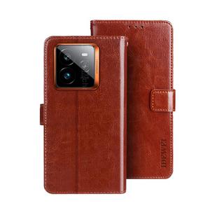 For Realme GT 7 Pro idewei Crazy Horse Texture Leather Phone Case(Brown)