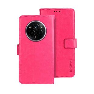 For Realme 14 Pro 5G idewei Crazy Horse Texture Leather Phone Case(Rose Red)