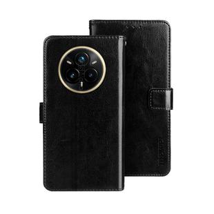 For Realme 14 Pro+ 5G idewei Crazy Horse Texture Leather Phone Case(Black)