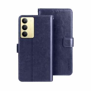 For Realme 14x idewei Crazy Horse Texture Leather Phone Case(Blue)